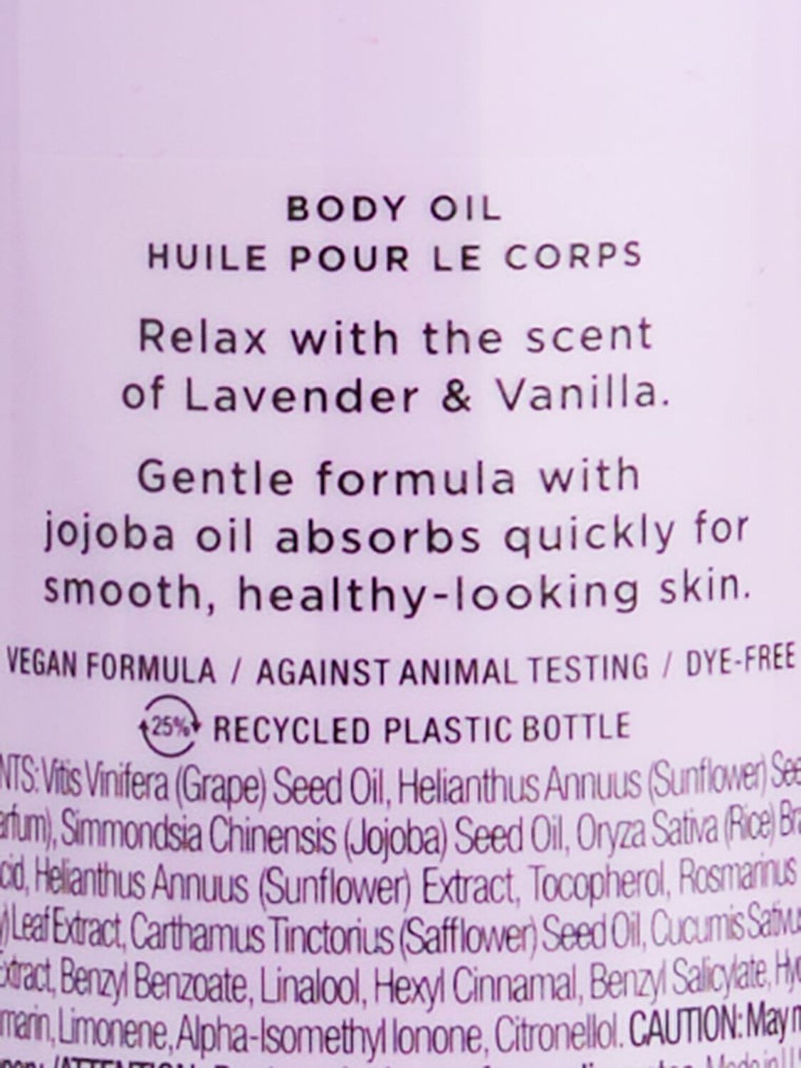 Lavander & Vanilla ķermeņa eļļa