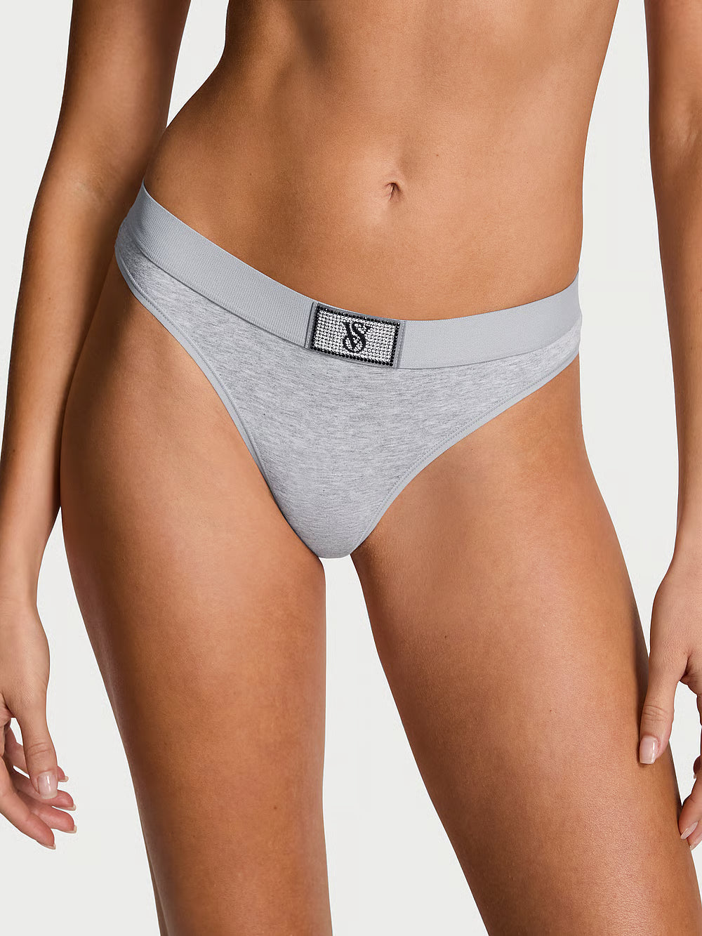 Victoria's Secret Logo Cotton Shine Patch Thong stringi
