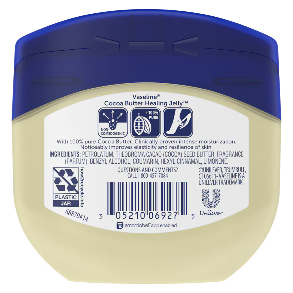 Vaseline drėkinantis želė kakavos sviestas 450ml balzamas