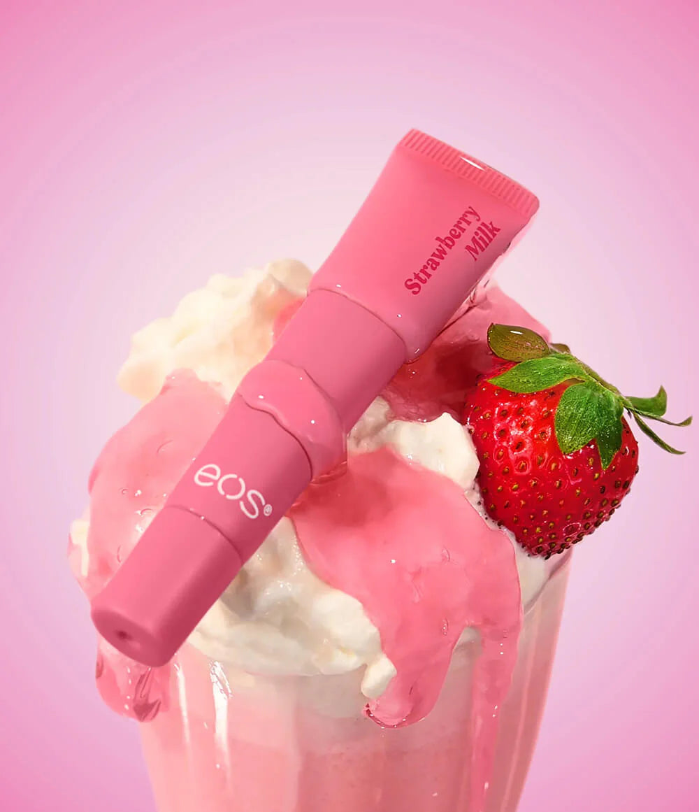 eos Dewy Lip Shine Strawberry Milk