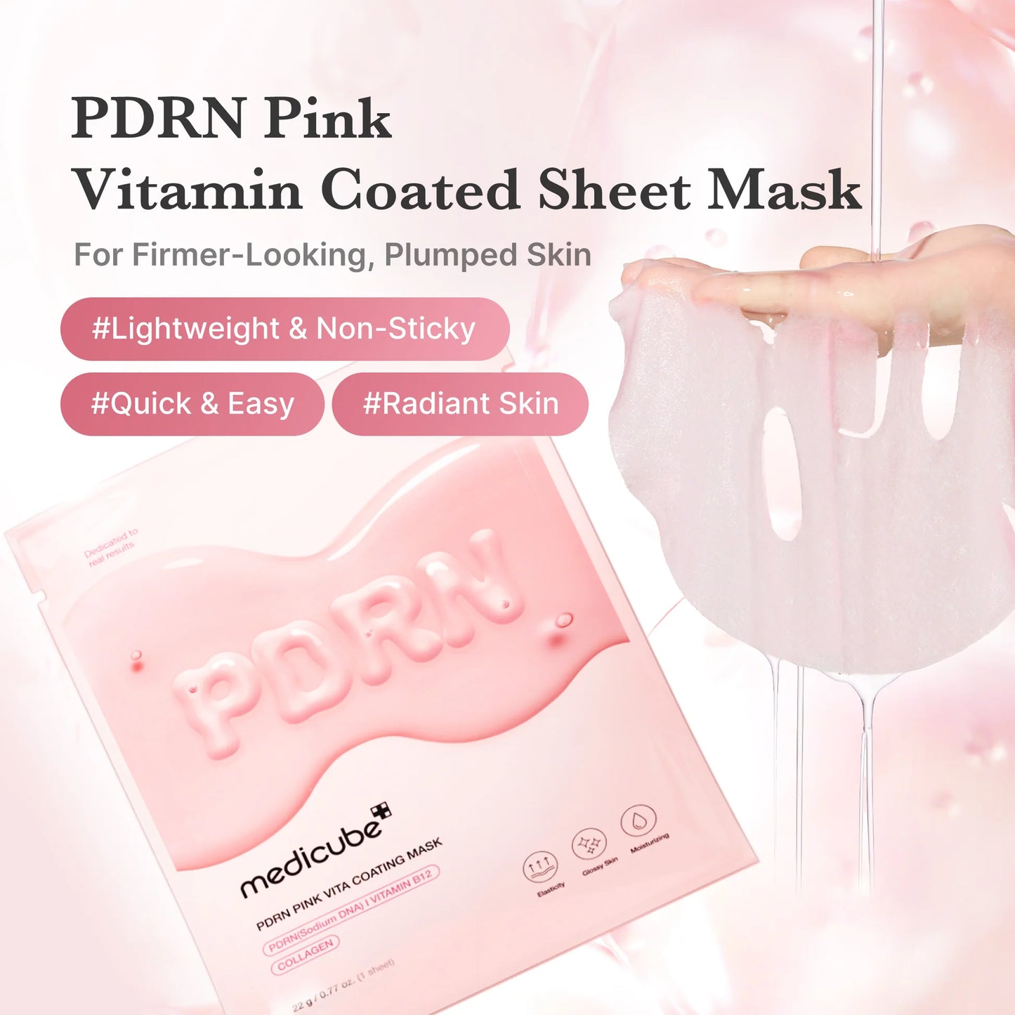 Medicube PDRN Pink Collagen hidrogelio kaukė