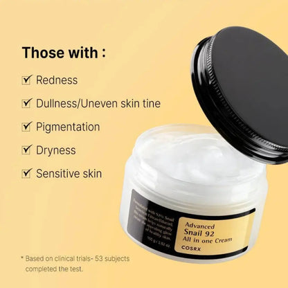 Advanced Snail 92 All In One Cream sejas krēms ar gliemežu mucīnu – COSRX