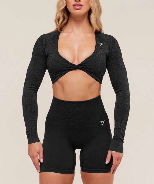 Adapt Animal crop - tops ar garām piedurknēm