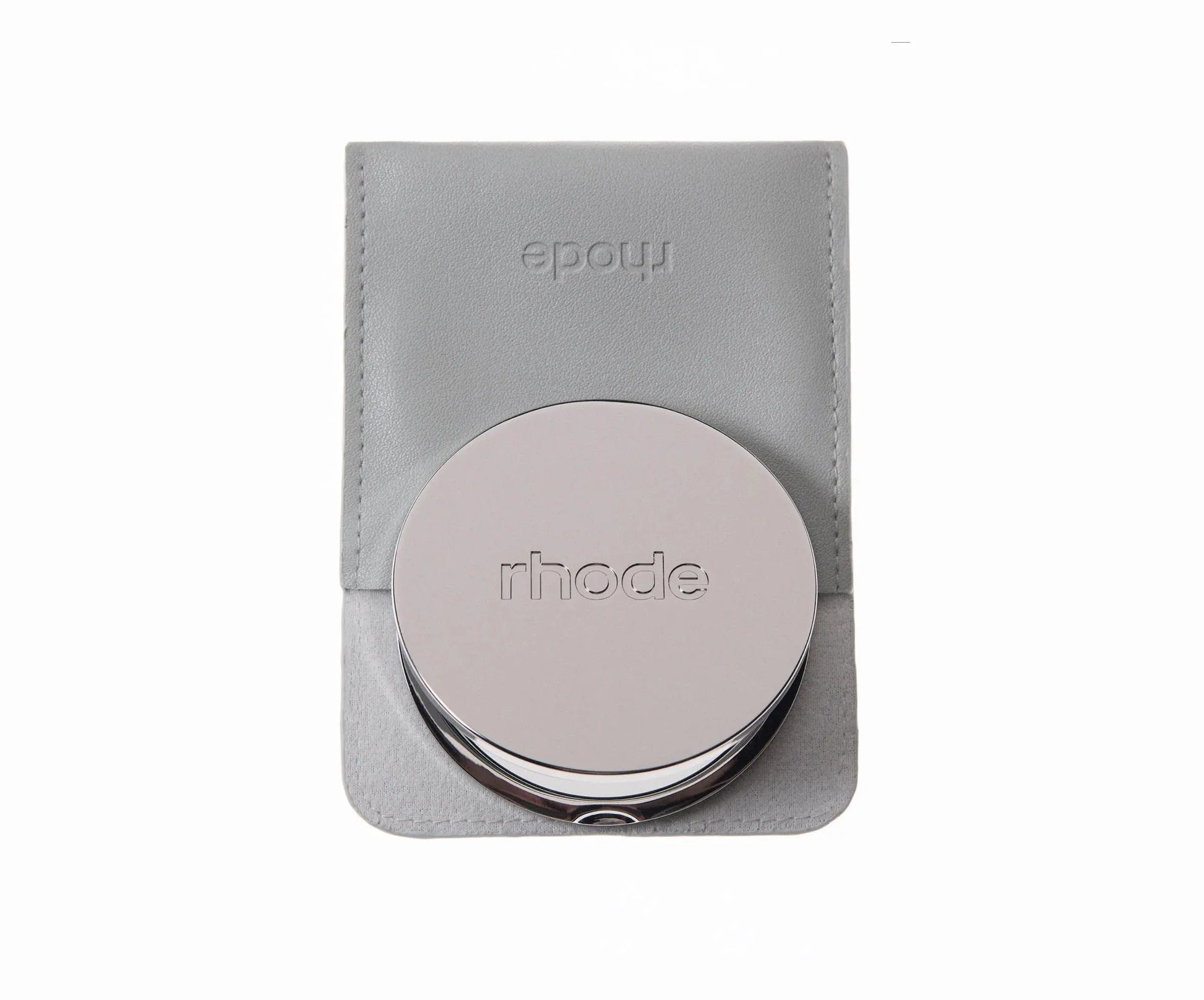 Rhode Mirror compact handheld beauty mirror - elegant minimalist metal mirror for makeup touch-ups and skincare application