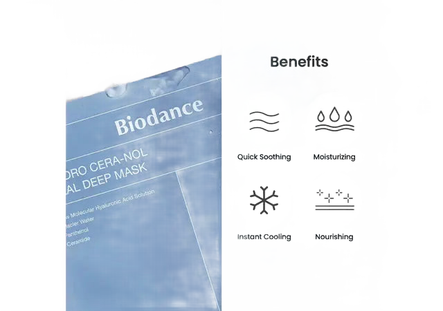 Biodance Hydro Cera-nol Real Deep Mask intensīvi mitrinoša hidrogēla sejas maska