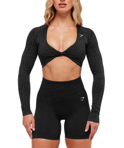 Adapt Animal crop - tops ar garām piedurknēm – gymshark