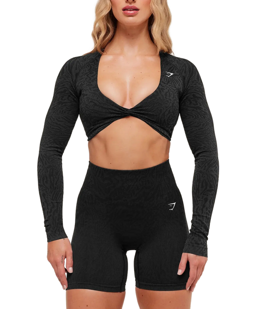 Adapt Animal crop - tops ar garām piedurknēm – gymshark