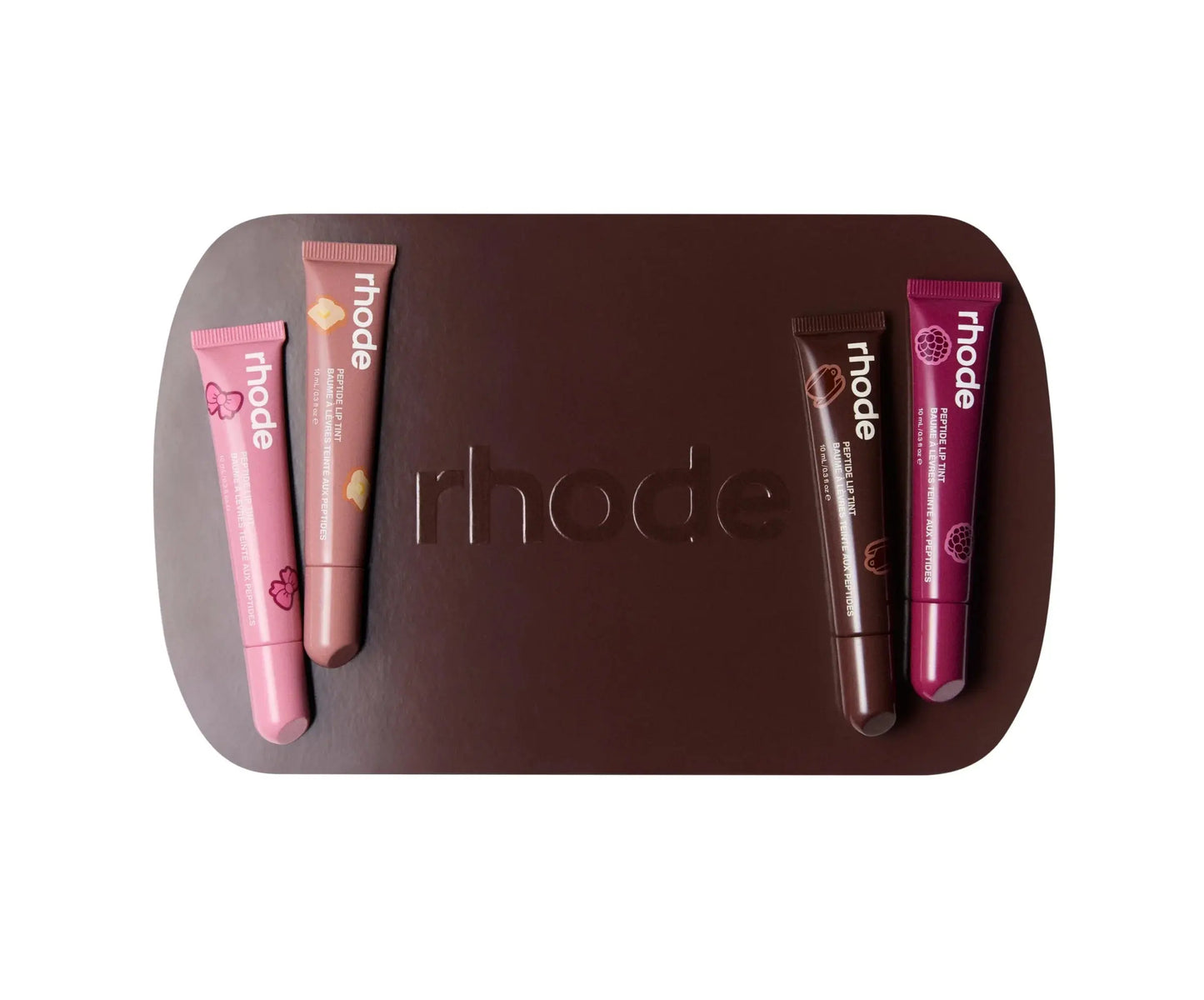 Scented Peptide Lip Tint Set four-piece limited edition set by Rhode - tinted lip colors with peptides and fragrance for soft lips