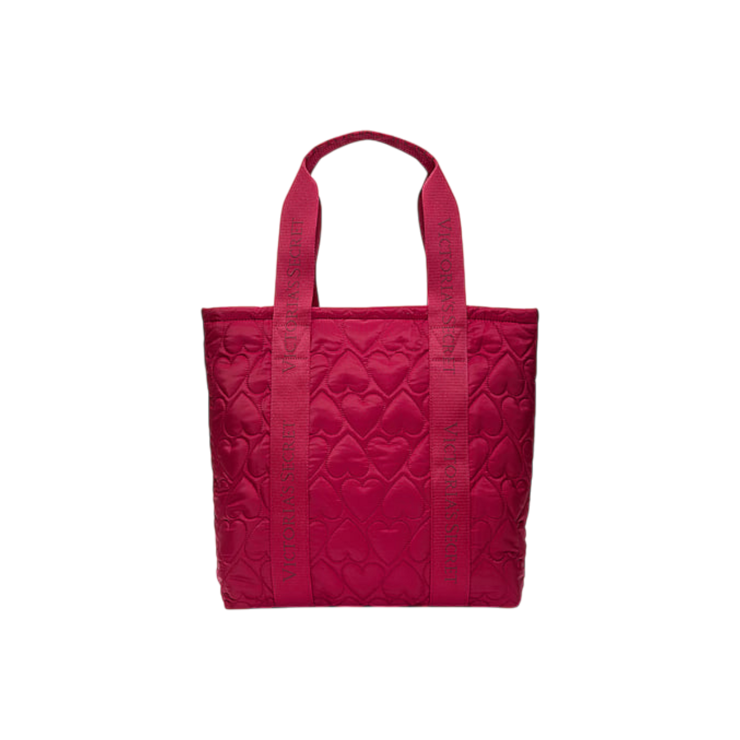 Cherry red hearts puffy tote soma